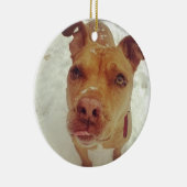 Pit Bull-kerstversiering Keramisch Ornament (Rechts)