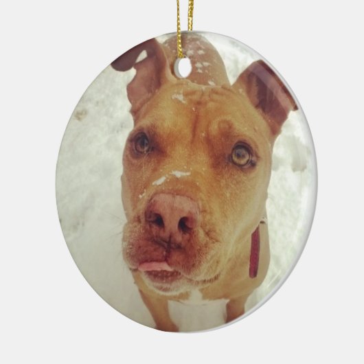 Pit Bull-kerstversiering Keramisch Ornament (Links)
