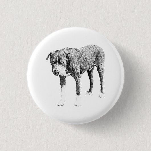 Pit Bull-knop met schaduw Ronde Button 3,2 Cm (Voorkant)