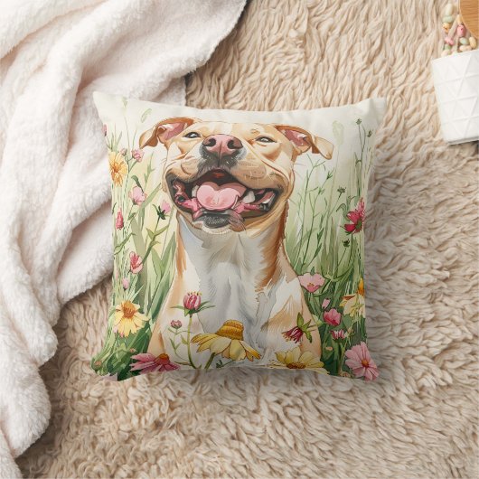 Pit Bull-kussensloop – Aquarel Kussen (Deken)
