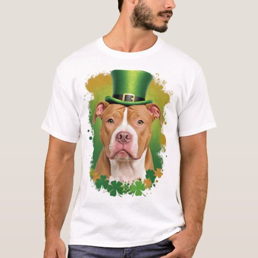 Pit Bull Leprechaun St Patricks Day Dog Pet Owner T-shirt (Voorkant)