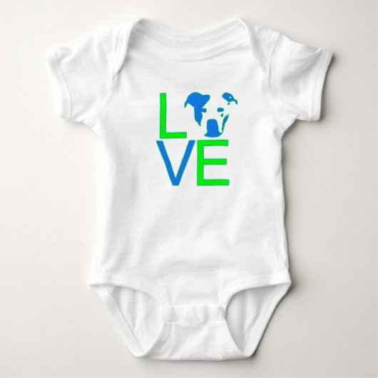 Pit Bull Love - Neon Green and Blue Romper (Voorkant)