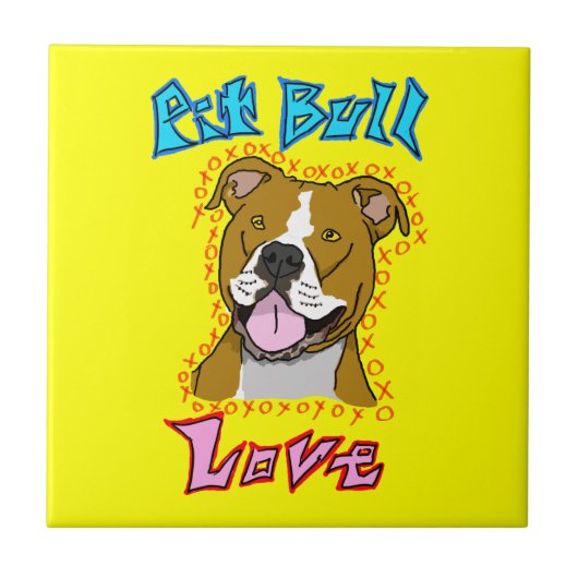 Pit Bull Love Tegeltje (Voorkant)