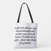 Pit bull Love Tote Bag (Achterkant)
