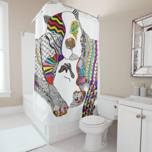 Pit Bull Love You Douchegordijn (In situ)