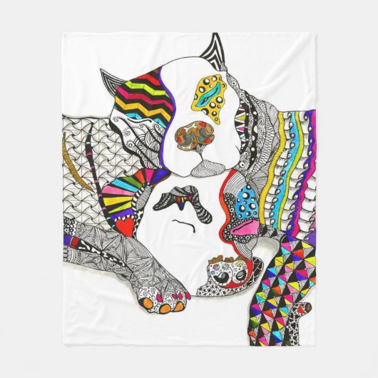 Pit Bull Love You Fleece Deken (Voorkant)