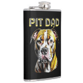 Pit Bull Mam | Gepersonaliseerd Hondenliefhebber Heupfles (Rechts)