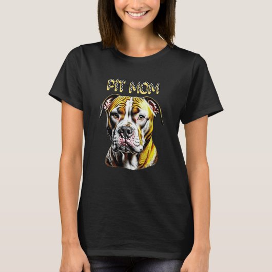 Pit Bull Mam | HONDENLIEFHEBBER T-shirt (Voorkant)
