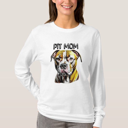 Pit Bull Mam | HONDENLIEFHEBBER T-shirt (Voorkant)