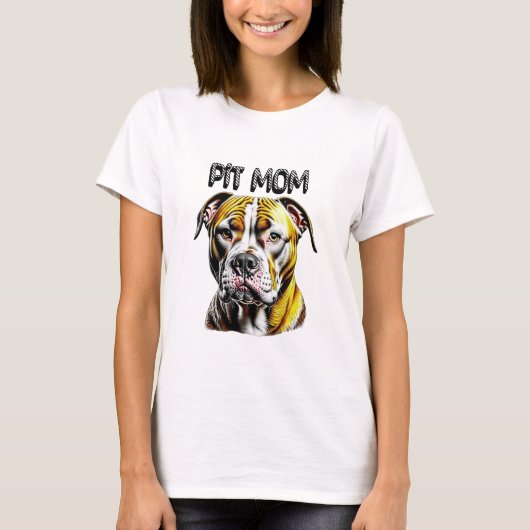 Pit Bull Mam | HONDENLIEFHEBBER T-shirt (Voorkant)