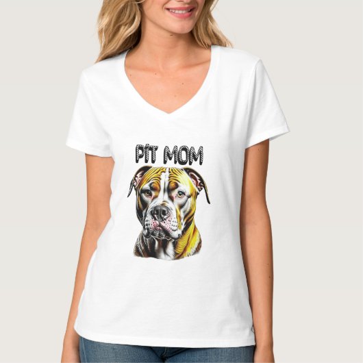 Pit Bull Mam | HONDENLIEFHEBBER T-shirt (Voorkant)