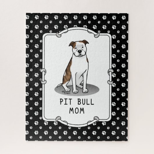 Pit Bull Mam (lt brindle white 3) Legpuzzel (Verticaal)