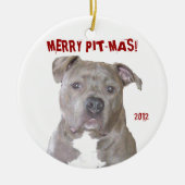 PIT BULL MERRY PIT-MAS KERAMISCH ORNAMENT (Voorkant)