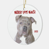 PIT BULL MERRY PIT-MAS KERAMISCH ORNAMENT (Links)