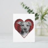 Pit Bull met hart Kaart (Staand voorkant)