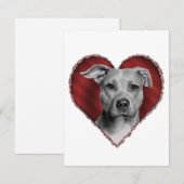 Pit Bull met hart Kaart (Voorkant / Achterkant)
