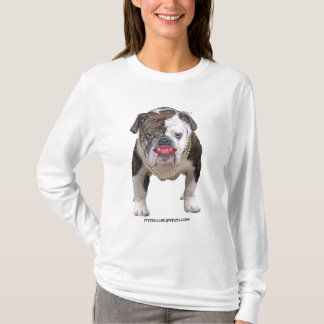 Pit Bull met lippenstift en parels T-shirt