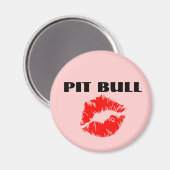 Pit Bull met lippenstift - HET ORIGINELE Magneet (Voorkant / Achterkant)