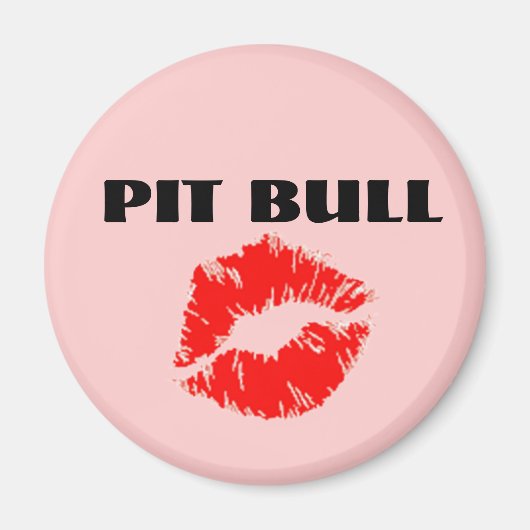 Pit Bull met lippenstift - HET ORIGINELE Magneet (Voorkant)