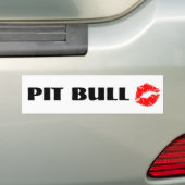Pit Bull met Lipstick - HET ORIGINELE Bumpersticker (Op auto)