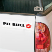Pit Bull met Lipstick - HET ORIGINELE Bumpersticker (Op Truck)