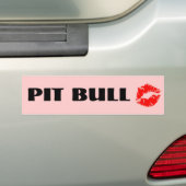 Pit Bull met Lipstick - HET ORIGINELE Bumpersticker (Op auto)