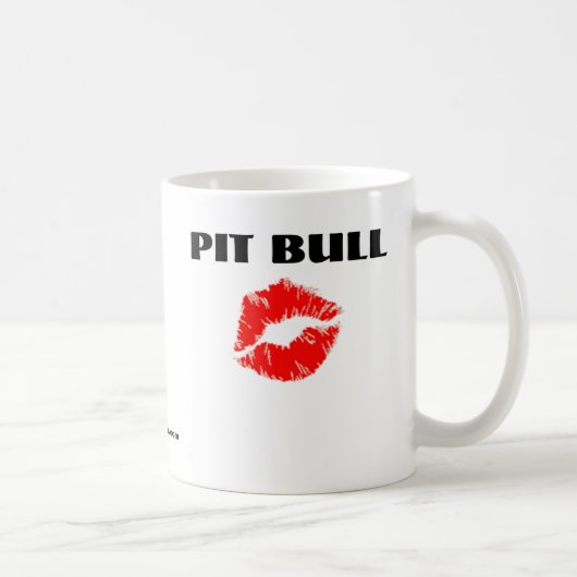 Pit Bull met Lipstick - HET ORIGINELE Koffiemok (Rechts)