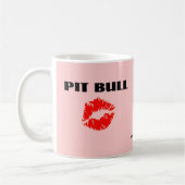 Pit Bull met Lipstick - HET ORIGINELE Koffiemok (Links)