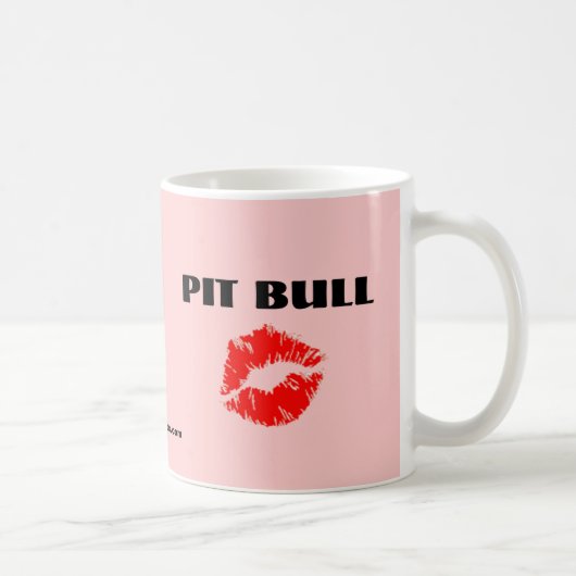 Pit Bull met Lipstick - HET ORIGINELE Koffiemok (Rechts)