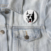 Pit Bull met Lipstick Ronde Button 5,7 Cm (In situ)