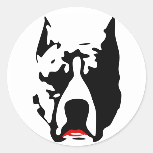 Pit Bull met Lipstick Ronde Sticker (Voorkant)