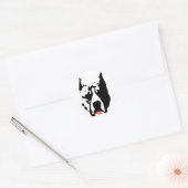 Pit Bull met Lipstick Ronde Sticker (Envelop)