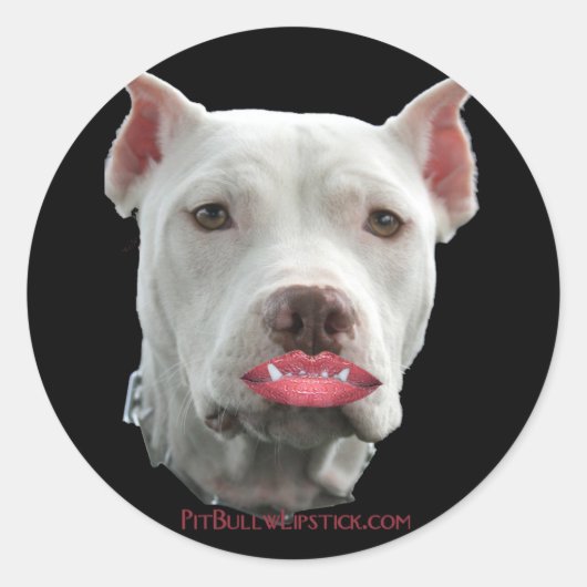 Pit Bull met lipstick sticker (Voorkant)