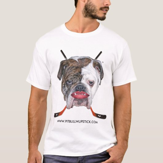 PIT BULL MET LIPSTICK T-SHIRT (Voorkant)
