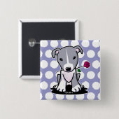 Pit Bull met ventilator Vierkante Button 5,1 Cm (Voorkant /achterkant)