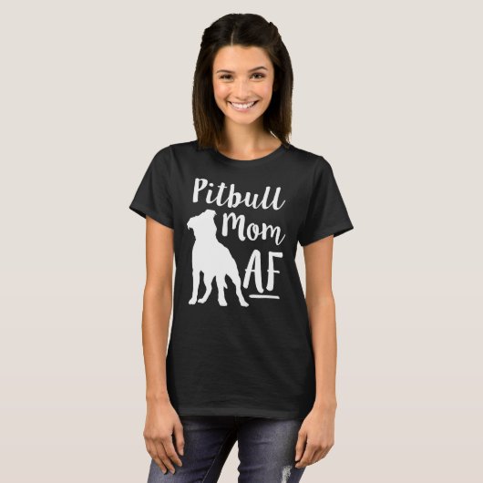 Pit Bull Moeder Af Vrouwen Hond Pitbull Fitted Sco T-shirt (Voorkant volledig)