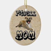Pit Bull MOM - Groter Keramisch Ornament (Rechts)