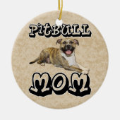 Pit Bull MOM - Groter Keramisch Ornament (Voorkant)