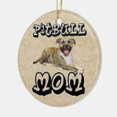 Pit Bull MOM - Groter Keramisch Ornament (Links)