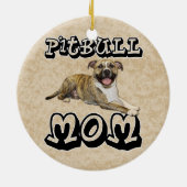 Pit Bull MOM - Groter Keramisch Ornament (Achterkant)