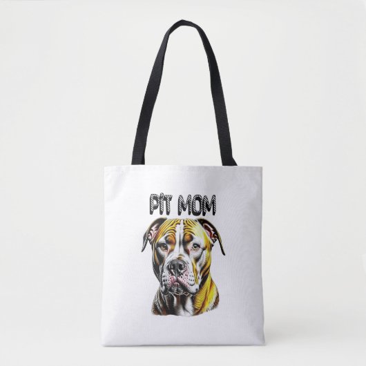 Pit Bull Mom| Hondenliefhebber Tote Bag (Voorkant)