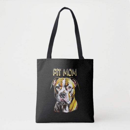 Pit Bull Mom| Hondenliefhebber Tote Bag (Voorkant)