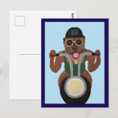 Pit Bull-motorrijder op motorfiets Briefkaart (Voorkant / Achterkant)