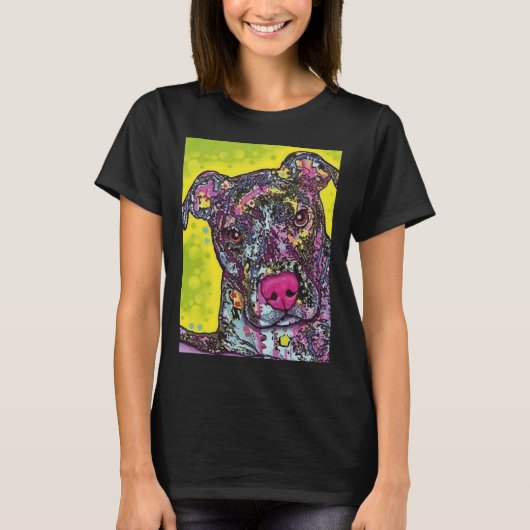 Pit Bull Naala Hond Kleurrijke Aquarel T-shirt (Voorkant)