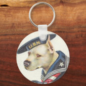 Pit Bull Navy Sleutelhanger (Voorkant)