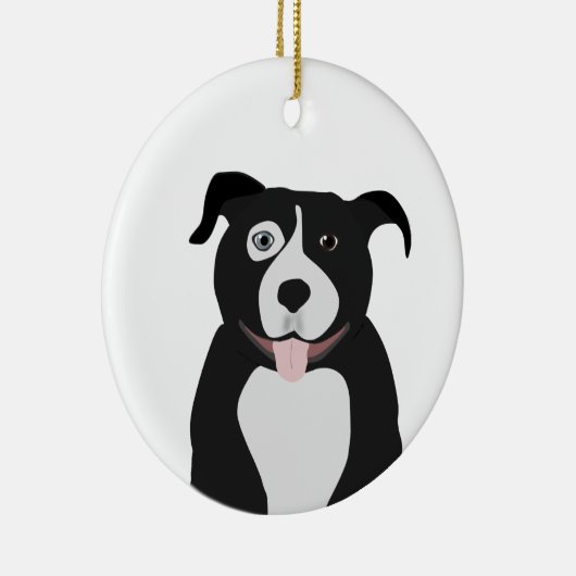 Pit Bull-Ornament Keramisch Ornament (Rechts)