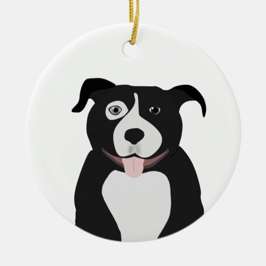 Pit Bull-Ornament Keramisch Ornament (Voorkant)