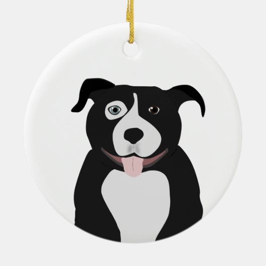 Pit Bull-Ornament Keramisch Ornament (Achterkant)