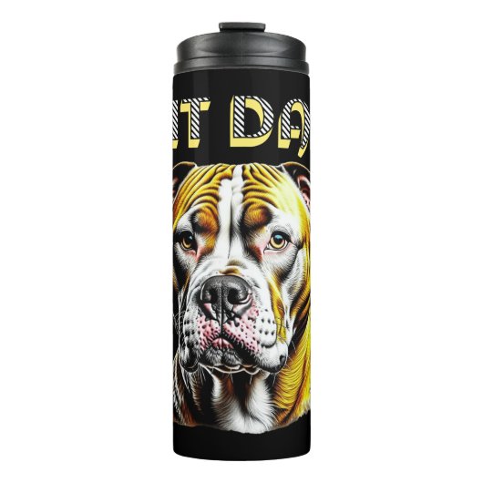Pit Bull Papa | Hondenliefhebber Thermosbeker (Voorkant)