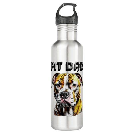 Pit Bull Papa | Hondenliefhebber  Waterfles (Voorkant)